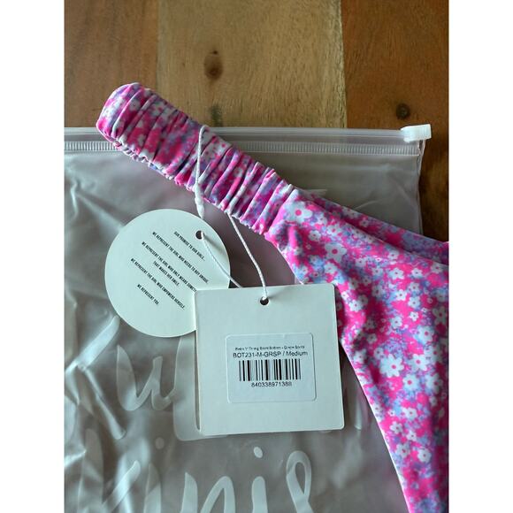 Kulani Kinis Retro Y Thong Bikini Bottom - Grape Spritz - High Cut Ruched Sides - Picture 2 of 10